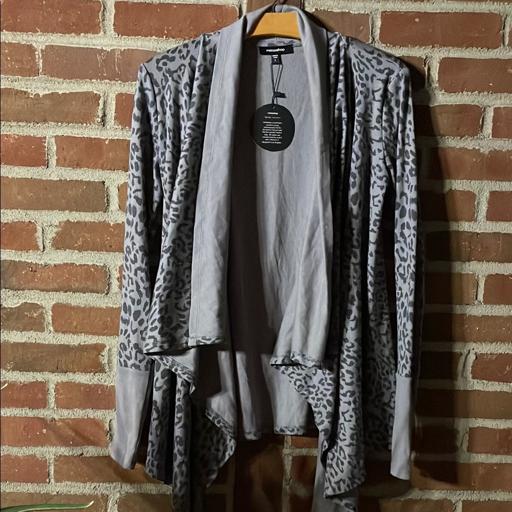 mittoshop Gray animal print Cardigan Sweater